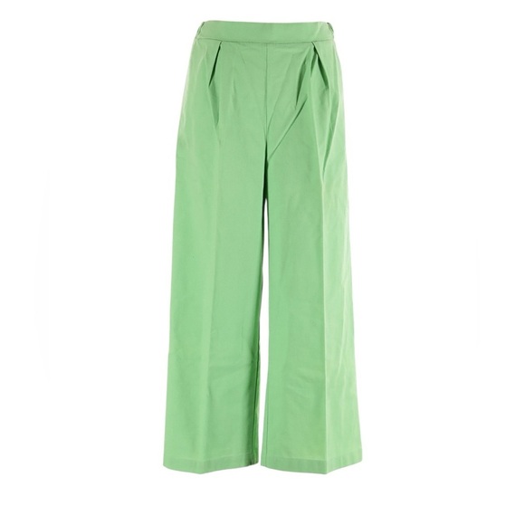 Charlie Holiday Pants - Charlie Holiday Green Casual Linen Blend Culottes Pants High Waist Wide Leg Sz 4
